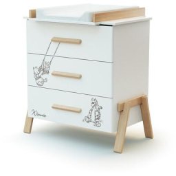 Commode à Langer canaille Winnie Blanc et Hêtre - Blanc et Hêtre - AT4