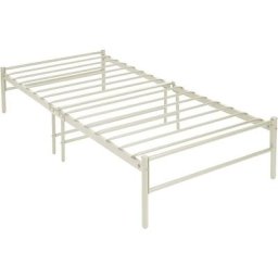 Lit Cadre de lit en Métal Lit Simple pour des Enfants et des Adultes, 90x190cm, Blanc
