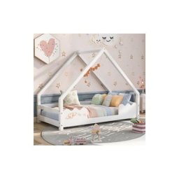 Sweevt - Lit cabane lit enfant 80x160cm avec protection antichute, lit ludique avec cadre