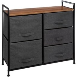 5five - Rangement 5 tiroirs tissu gris anthracite - 5 five simply smart - Gris anthracite