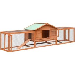 Clapier à lapin - Enclos Poulailler pour animaux Pin massif et sapin 310x70x87 cm BV712986 Bonnevie
