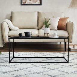 Ml-design - Table console noir mat table d'appoint en métal de couloir/salon 115x32x50,5 cm