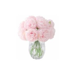 Pivoines artificielles, 10 têtes de Pivoine en Soie Fausse Fleur pour la décoration de Rebord de