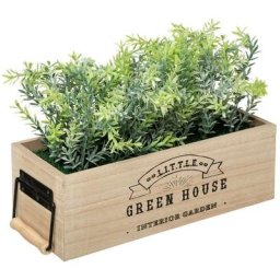 Atmosphera - Jardinière Bois House 25 -5 cm créateur d'intérieur - Beige