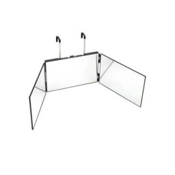 Miroir de courtoisie pliant vue arrière 360 degrés réglable salle de bain rasage noir (sans led)
