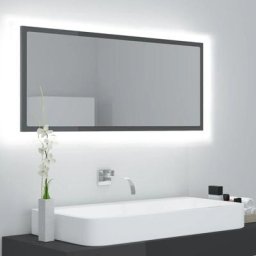 Miroir à led | Miroir déco pour Salle de bain Salon Chambre ou Dressing Gris brillant 100x8,5x37 cm