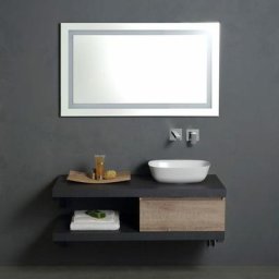 Meuble De Salle De Bains Suspendu 120 Cm Modèle Modulable Avec Lavabo D'Ameublement