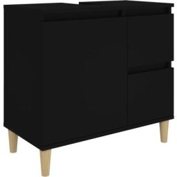 Armoire de salle de bain noir 65x33x60 cm bois d'ingénierie Vidaxl Black