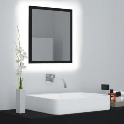 Miroir à led de salle de bain Noir 40x8,5x37 cm Aggloméré