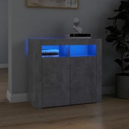 Elegant-Stil Buffet avec lumières led Gris béton 80x35x75 cm,Montage facile,28,85 Kg