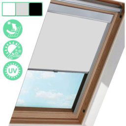 Tolletour - Store à rouleau occultant gris Store à rouleau occultant M06 pour Velux, 61.394cm, pour