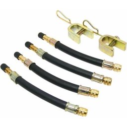 Lot de 4 Tire Valve Extension Pneu Flexible Tuyau Valve 150mm avec 2 Supports