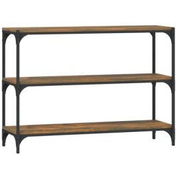 Tagère de Rangement Bibliothèque, Montage facile, Chêne fumé 100x33x70,5 cm Bois d'ingénierie acier