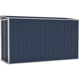 Abri de jardin Cabane de jardin - mural Anthracite 118x288x178 cm Acier BV201954 Bonnevie Anthracite