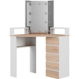 Coiffeuse Tilda 133cm blanc/sonoma avec miroir led Vicco