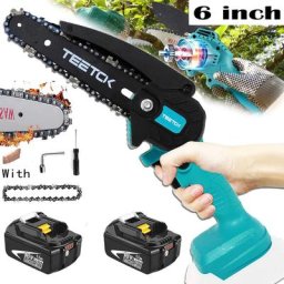 Tronçonneuse à batterie,Tronçonneuse électrique sans fil de 15,2 cm 6', mini scie à bois portable,