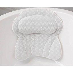 Coussin Baignoire avec 6 Ventouses Antidérapant Oreiller de Bain Ergonomique Appuier Tête Spa