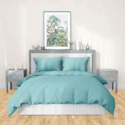Parure de lit sapri satin de coton 260x240 cm - Vert Céladon