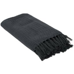 The Home Deco Factory - Jeté de canapé gaufré en coton 130 x 160 cm - Gris anthracite