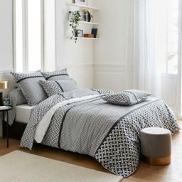 Housse de couette riviera 260x240 cm - Noir Réglisse