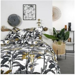Housse de couette 240x260 Zippée Mawira Abukuma + 2 taies 100% coton 57 fils - Noir
