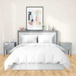 Parure de lit sapri satin de coton 260x240 cm - Blanc