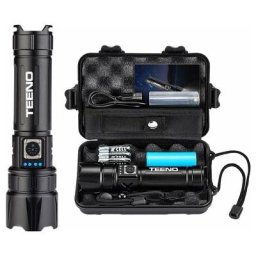 Lampe Torche led Ultra Puissante, 5 Modes D'éclairage, 10 000 Lumens, Rechargeable par usb, pour