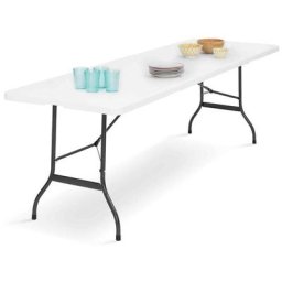 Idmarket - Table pliante d'appoint portable 180 cm pour camping ou réception - Gris