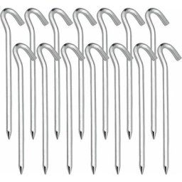Alwaysh - 14 Pièces Sardines Piquet, Piquets de Tente en Acier Piquets de Fixation Sol Crochet pour