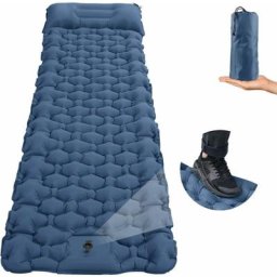 Matelas de couchage camping auto-gonflable avec pompe à pied, matelas pneumatique épaissi 200 70 8