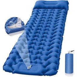 Tapis de Camping autogonflant avec Pompe Pied, Matelas Camping Gonflable Compact et lger 10 cm
