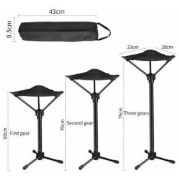 Wenh - Tabouret pliant télescopique réglable – Siège trépied léger pour la pêche et le camping –
