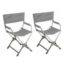 Antarion - pack 2 Fauteuils pliants Camping Pêche Confort Saint-Tropez Gris clair - Gris