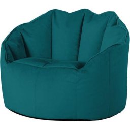 icon Pouf Fauteuil en Velours Sirena, Poufs de Salon pour Adultes, Vert Sarcelle - Vert Sarcelle