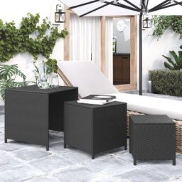 Tables basses gigognes 3 pcs, Tables basses Contemporain - Bouts de canapé Tables Café - noir