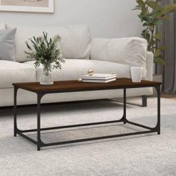 Table basse Contemporain - Bout de canapé Table Café - Chêne marron 102x50x40 cm Bois d'ingénierie