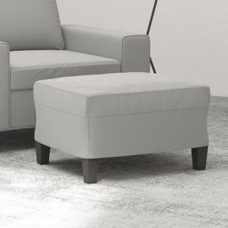 Repose-pied Tabouret Bas | Pouf Bout de Canapé Gris clair 60x50x41 cm Tissu microfibre 53018