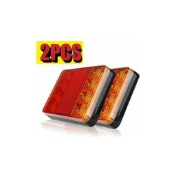2PCS Feux Arrière pour Remorque Led Éclairage Arrière Lampe de Freinage Imperméable Universel