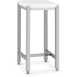 Royal Catering - Billot De Boucher Boucherie à Poser Inox & Plastique Planche 5cm 40x40x88 cm