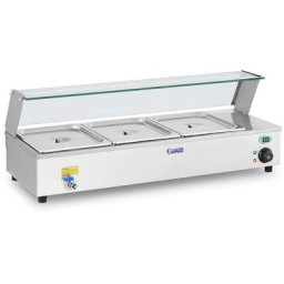Royal Catering - Vitrine Bain Marie Électrique Chafing Dish Professionnel à 3 Bacs gn 1/2 1300w