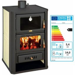 Poêle à bois avec four pour système de chauffage central. Puissance de chauffage 5.4 + 14 kw.