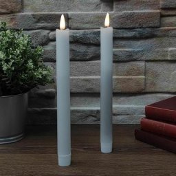 Eclairage Design - 2 Bougies chandelles flamme 3D led cire blanche