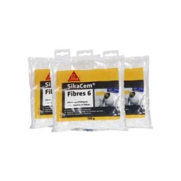 Sika - Lot de 3 Fibres micro-synthétiques Cem - Pour bétons et mortiers - Fibres 6 - 150 g - Blanc