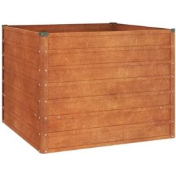 Jardinière de jardin - Balconnière à fleurs Gris 100x100x77 cm Acier corten BV479824 Bonnevie Brun