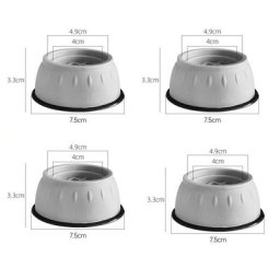 Lot de 4 Patins anti-vibrations caoutchouc antidérapant, 4 Pièces Tampons à Pied Machine à Laver