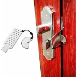 Serrure de Porte Portable Serrure de Voyage Solide Serrure Robuste Serrure de Sécurité sans Poinçon