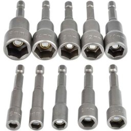 Swyeoot - 10Pcs Douille Visseuse à Choc 6-15mm, Clés à Douille Magnétique Hexagonale Douille Set