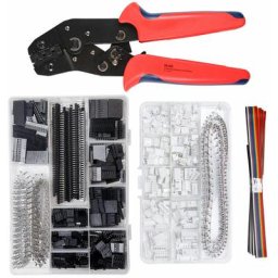 Pince sertir cliquet avec 1550 connecteurs Dupont male/femelle 0,1-1,0 mm2 et 460 connecteurs