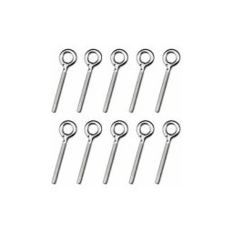 Lot de 10 M4 Vis à Oeil Boulons à Anneau Soudés Anneaux à Vis Crochet à Oeil Boulon pour Balançoire