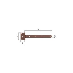 Penture anglaise duravis® 391/59 x 103 mm, matériau : Acier, bleu zingué, surface : brun rouille